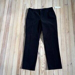 Talbots Corduroy Trousers Womens 10P Black Signature Straight Leg Mid Rise Pants